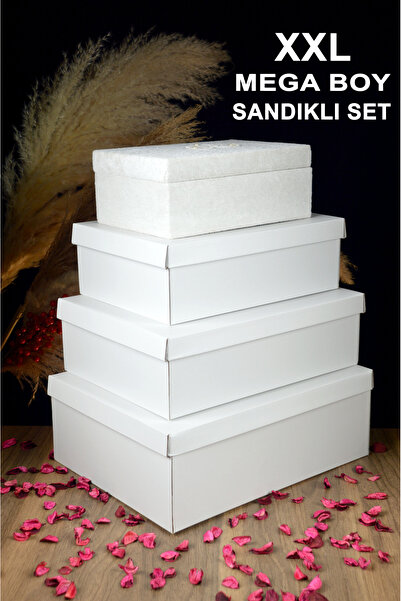 ADENZ Gelin Bohça Çeyiz Seti - 3'lü Çeyiz Kutusu + Gelin Makyaj Bakım Sandığı