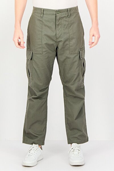 CELIO Men Regular Fit Solid Cargo Pants,Light Olive