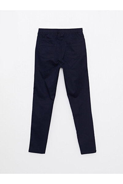 LC Waikiki Navy Blue Elastic Waist Basic Gabardine Girls' Trousers