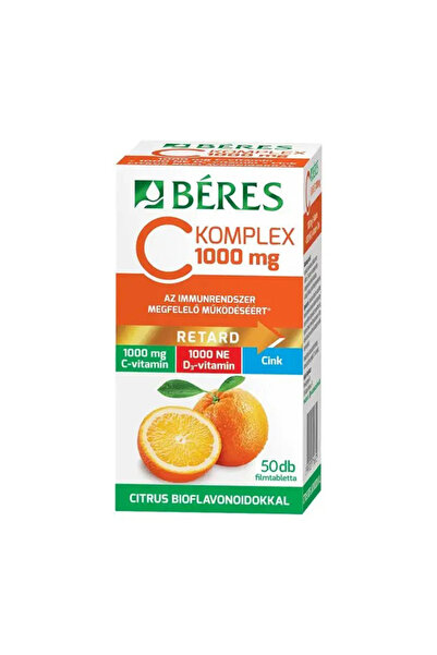 Béres Tablete filmate vitamina C Complex Retard + vitamina D + Zinc + bioflavonoide Beres 50 buc