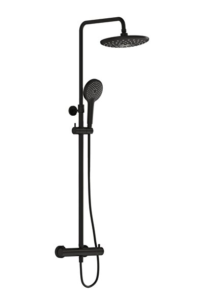 VitrA AquaHeat Bliss 240 A4720536 2F Termostatik Duş Sistemi, Mat Siyah