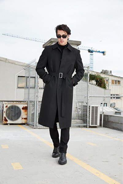 ModaZareef Erkek Tam Boy Kaşe Palto