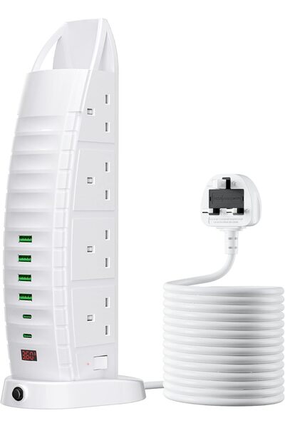 Generic Tower Extension Lead | AC Outlets, USB-A & Type-C Ports, Independent ...