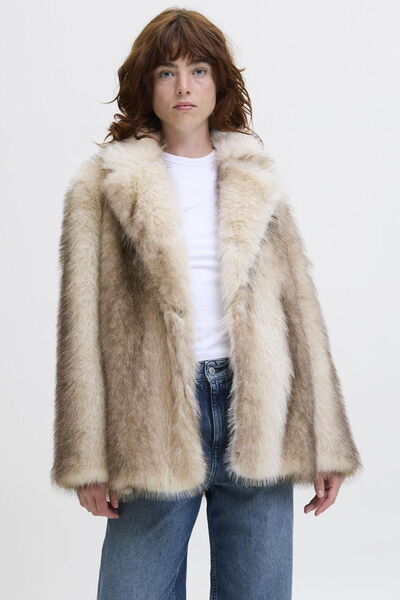 Jack & Jones Women's Faux Fur Spread Collar Jacket - Emmi