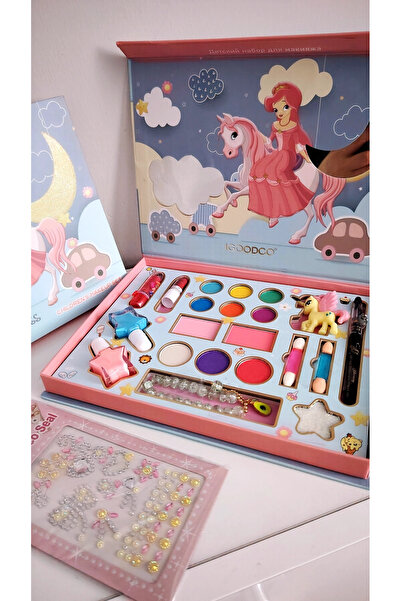 YerliToptan Çocuk Makyaj Seti “Unicorn ve Prenses” – far paleti, rujlar, parl...
