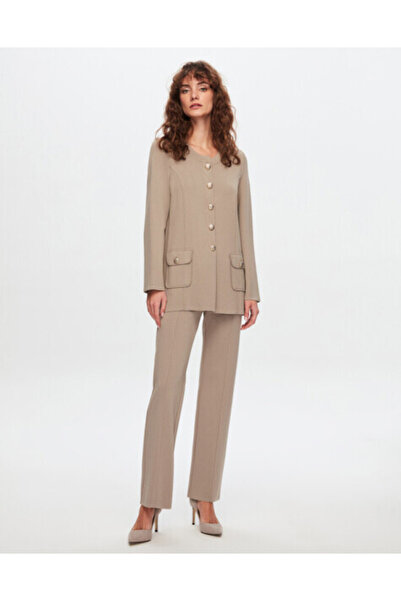 MISS DALIDA T24Y-7006 Boru Paça Triko Pantolon 1155-MINK