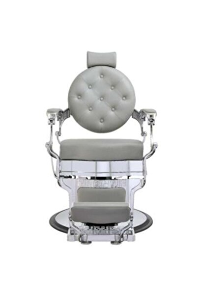 Salon System كرسي حلاقة فاخر وأنيق للرجال (فضي)