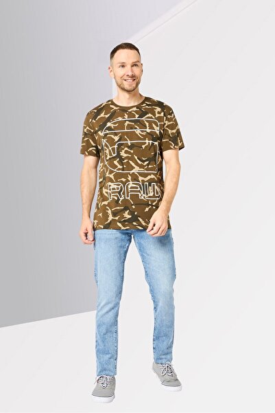 G-STAR RAW Men Crew Neck Short Sleeve Camouflage T-Shirt, Multicolor