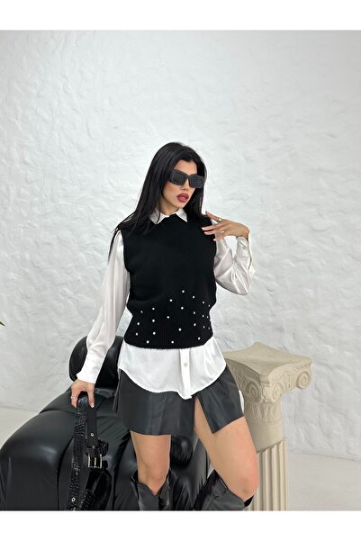 DİMA FASHİON Stone-Detail Knitwear Sweater