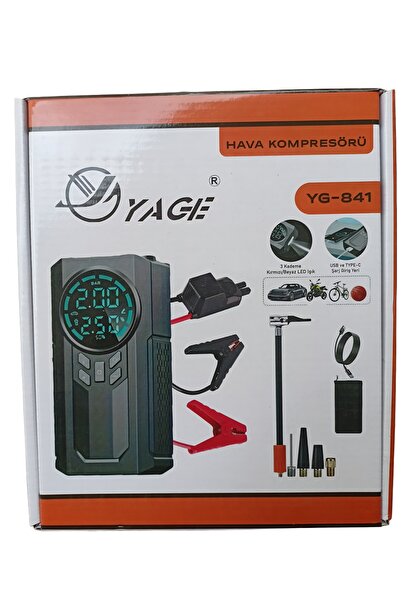 efmues Şarjlı akü takviye hava kompresörü powerbank fener acil durum kiti