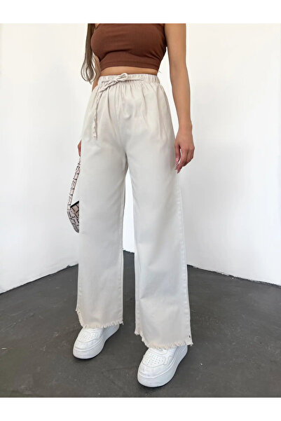 DazzUp Kadın Beli Lastikli Palazzo Pantolon