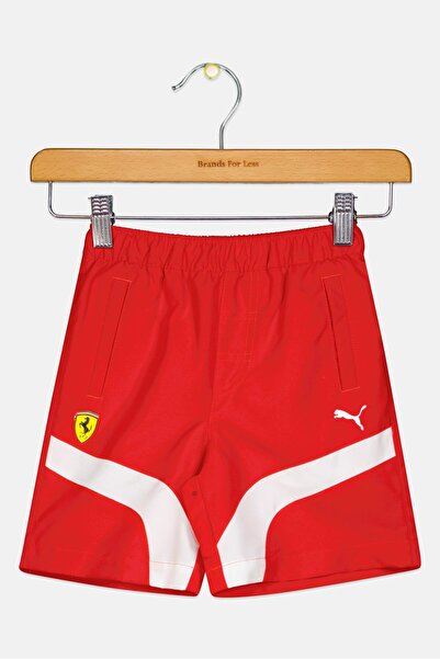 Puma Scuderia Ferrari x Toddlers Boy Brand Logo Basic Shorts, Red