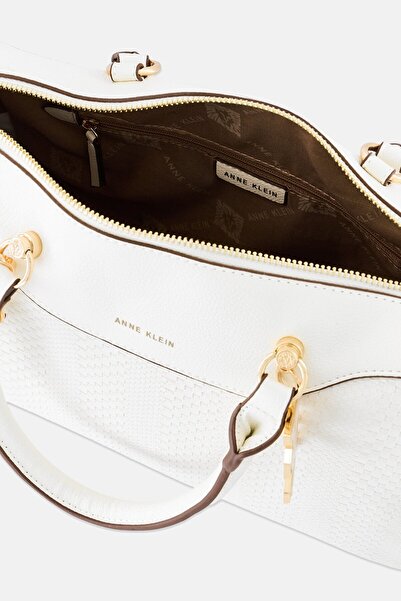 Anne Klein Women Textured Satchel, White