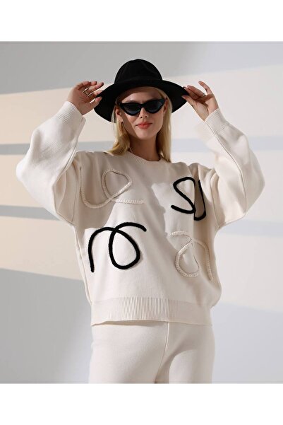 GİYSİ DÜNYASI 57 Knitwear Fabric Sweater Pants 2-Piece Set