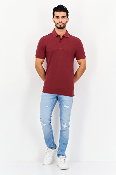 Levi's Men Regular Fit Solid Short Sleeves Polo Shirt, Maroon