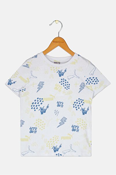 Puma تي شيرت رياضي بأكمام قصيرة للأولاد للأنشطة الخارجية، متعدد الألوان
