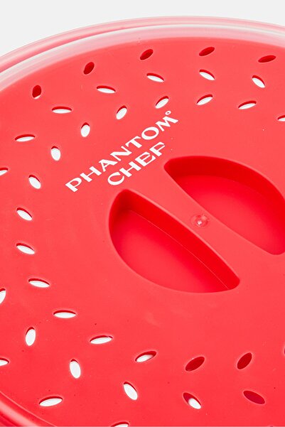 Phantom Chef 2 Pcs Foldable Microwave Covers, Red