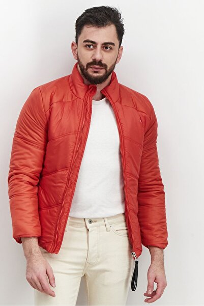 Hurley Men Full Zip Brand Logo Puffer Jacket, Red