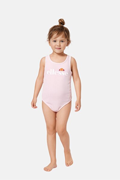 Ellesse Kids Girl Brand Logo One Piece Swimsuit, Pink