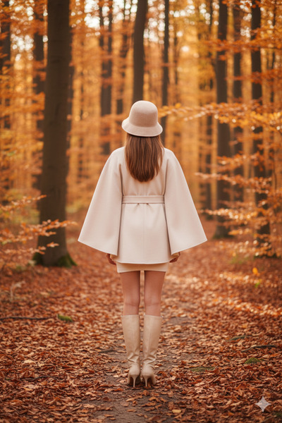 beeke Women's Belted Cashmere Poncho New Season Cream Beeke-1880