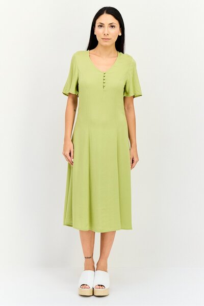 Levi's Women Solid Midi Dresses, Olive