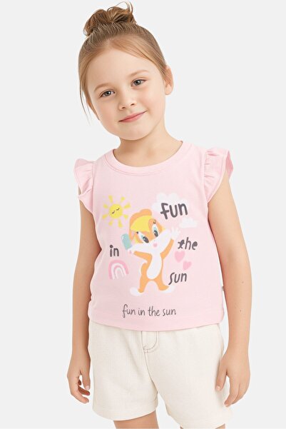 Sinsay بلوزة مطبوعة جرافيكية برقبة دائرية من تصميم ثعلب وأرنب من تودلرز جيرل،...