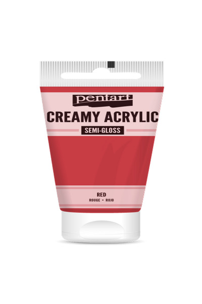 Pentart RED ACRYLIC COLOUR CREAMY SEMI GLOSS 60 ML