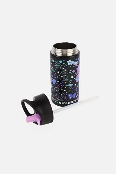 Joe Boxer Kids Graphic Print Water Bottle 350 ml, Black