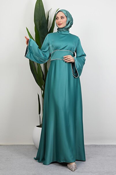 GİYZAMİLA Funda Saten Dress Mint