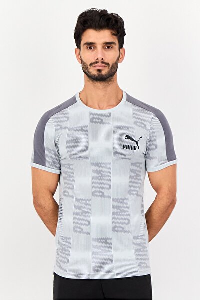 Puma Men Slim Fit Short Sleeve Brand Logo Outdoor T-Shirt, Multicolor