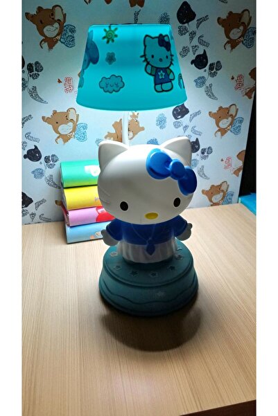 FAMEMUS ACCESSORY Hello Kitty Masa Üzeri Gece Lambası boyut 25 cm Mavi Renk