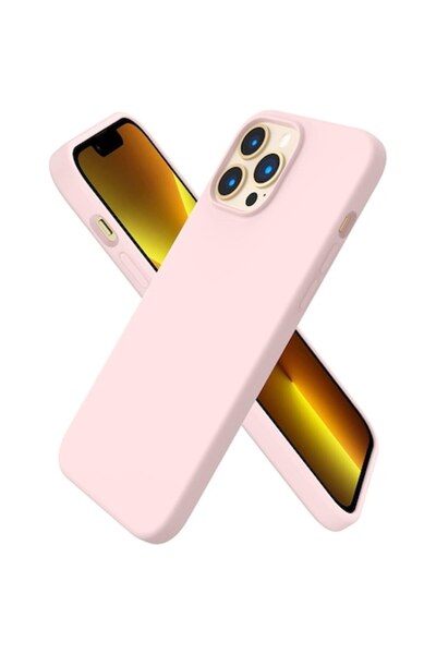 bzstore Husa de protectie compatibila cu iPhone 13 Pro Max, Pink, Liquid Silicone