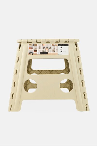 Lifestyle Plastic Folding Stepstool, Khaki