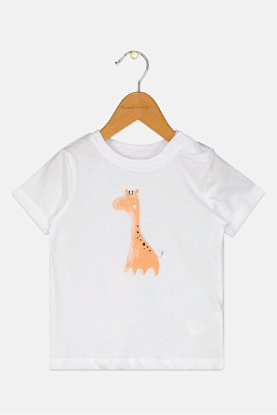 Sinsay Toddlers Boy Round Neck Short Sleeve Top, White