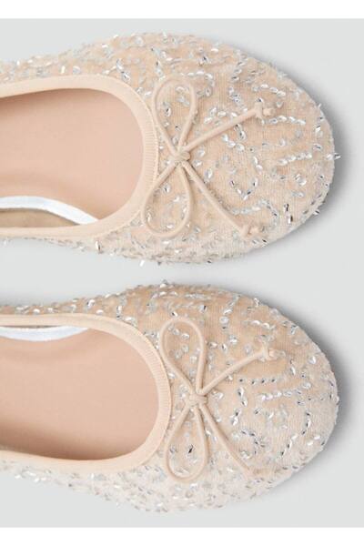 MANGO Kids Parlak bağ detaylı babet