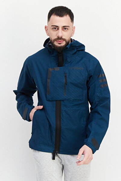 adidas Men Sportswear Fit Hooded Training Jacket, Teal Blue