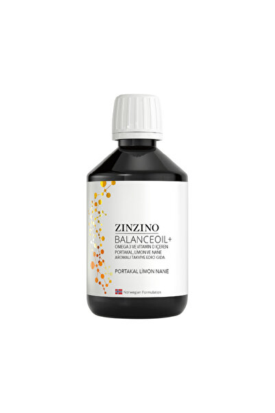 Zinzino Balance Oil+, Omega 3, Vitamin D, 300 ML, Portakal Limon Nane, 1 Adet