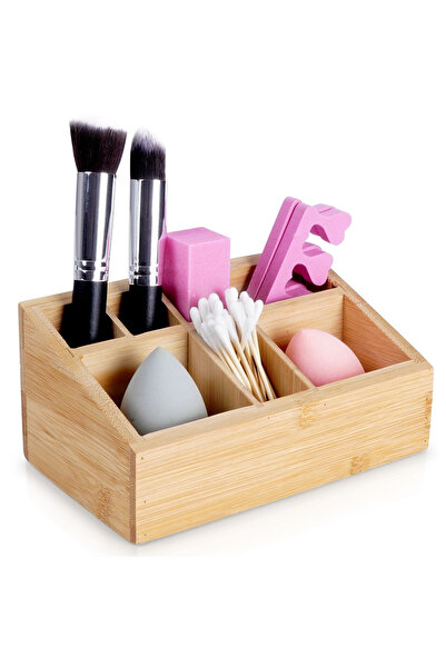 Other Organizator de machiaj din bambus 17x10x8 cm