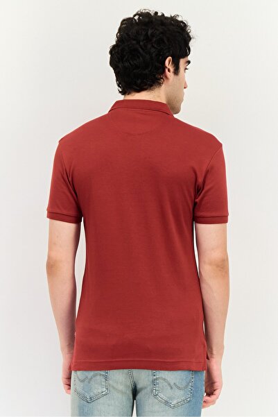 Levi's Men Regular Fit Short Sleeve Brand Logo Polo Shirt, Maroon