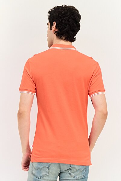 Levi's Men Regular Fit Brand Logo Short Sleeves Polo Shirt, Red