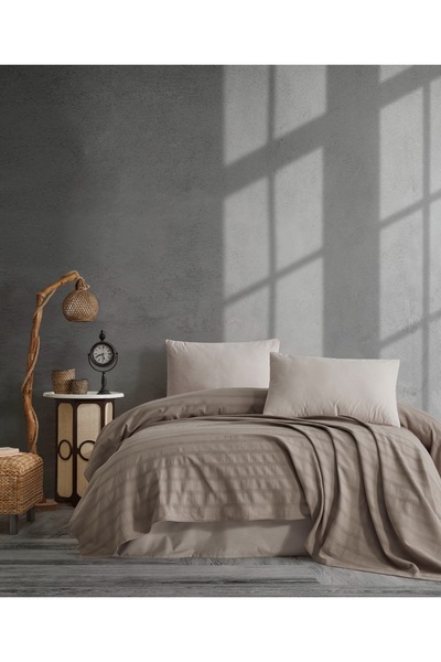 KAİBAL %100 Pamuk Pike Takımı Çift Kişilik 240x260 cm Kutulu Yatak Örtüsü ve ...