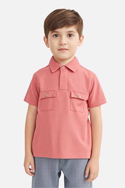 GAP Kids Boy Regular Short Sleeves Heather Polo Shirt, Old Rose