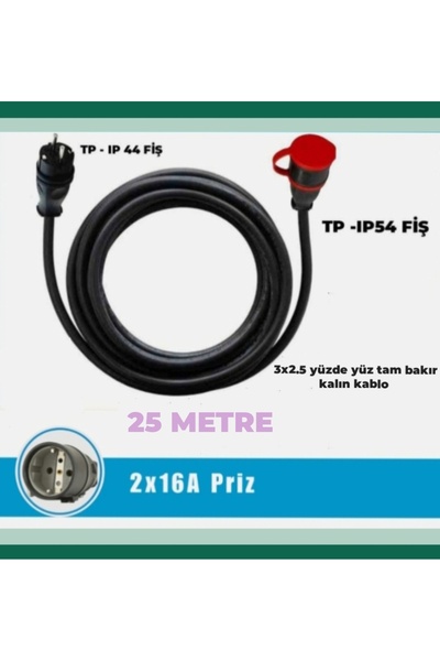 HES KABLO ARAÇ ŞARJI UYUMLU 20-50 METRE ARASI (3X2.5 TTR TAM BAKIR)IP 44-54 T...