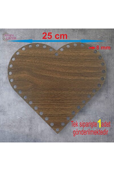ASUDE HEDİYELİK Inimă din lemn de nuc 25 cm 1 buc. Tavă din bambus Placă de t...
