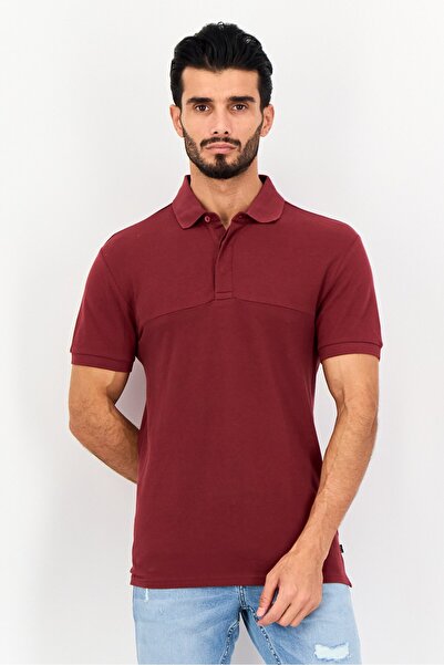 Levi's Men Regular Fit Solid Short Sleeves Polo Shirt, Maroon