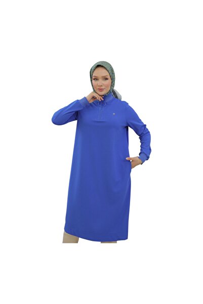 Armine Kadın Kolları Ribanalı Yarım Fermuarlı Tunik 24KT436