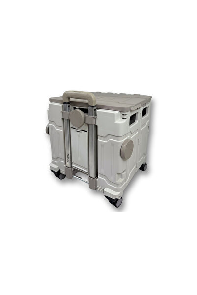 Portakap 4 Tekerlekli Gri, 38L Orta Boy, Hareketli Alüminuyum Tutacaklı Alışveriş Arabası - Pazar Arabası