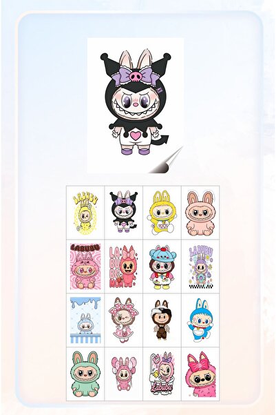 Hsn مجموعة ملصقات بتصميم لابو 16 قطعة 5x7 سم