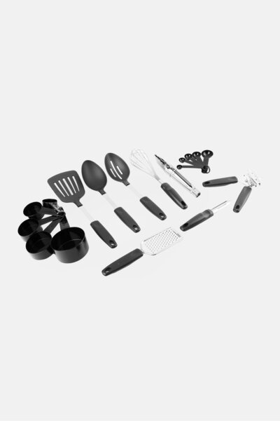 Gibson Home 18 Pieces Kitchen Tool Set, Black