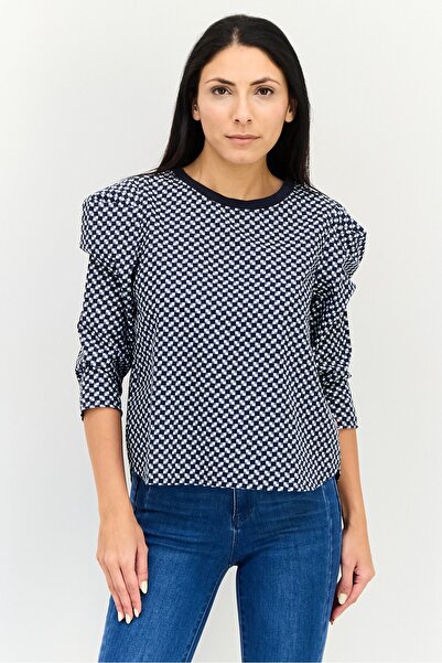 Levi's Women Crew Neck Long Sleeve Allover Print Top, Multicolor